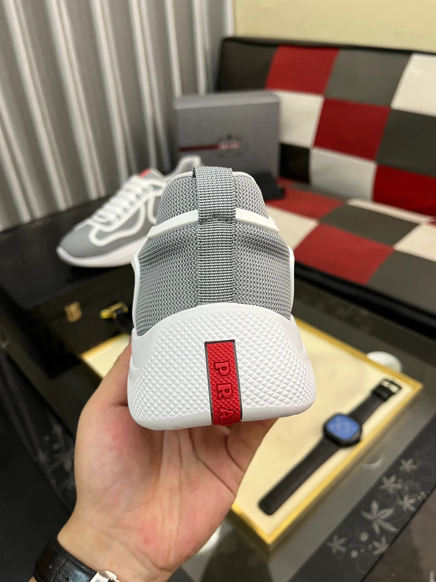 Men's shoes 💰400⌚️⌚️【PRADA】Prada casual shoes, originally developed 1:1, made of high-mercerized cowhide with imported cowhide, silk sheepskin lining, rubber outsole, comfortable and soft on the foot, size: 38-444️⃣Colors available